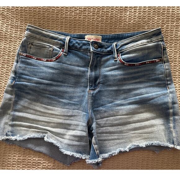 Driftwood Festival Lulu's Denim Cut Off Shorts 30" Waist 4.5" Inseam - Picture 1 of 6